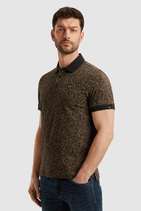 PME legend short sleeve polo slub jersey aop